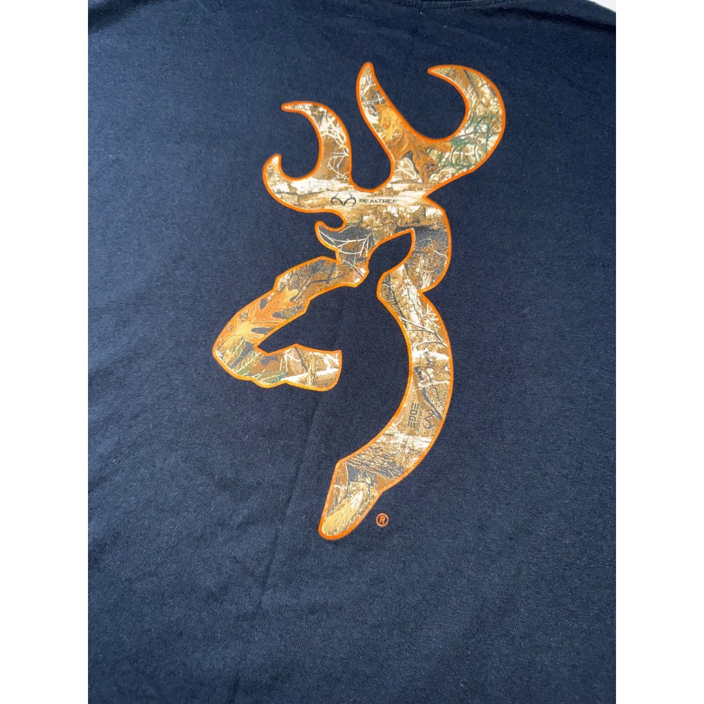 Browning Mens 2XL TShirt Black Realtree Edge Camo Buckmark Logo Short Sleeve Tee